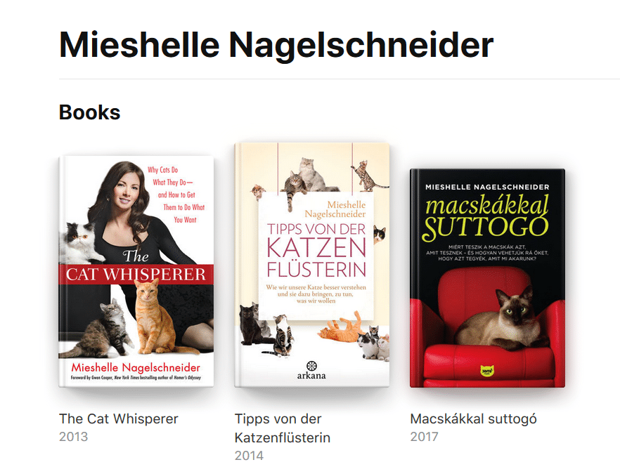 New York Times Acclaimed Cat Behaviorist Mieshelle and her books